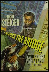 m001 ACROSS THE BRIDGE English one-sheet movie poster '58 Rod Steiger