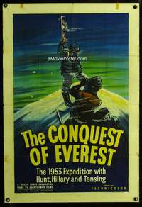 m008 CONQUEST OF EVEREST English one-sheet movie poster '53 Edmund Hillary