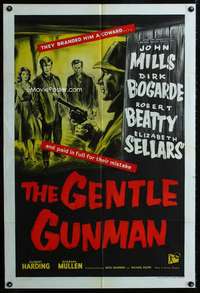 m014 GENTLE GUNMAN English one-sheet movie poster '53 John Mills, Bogarde