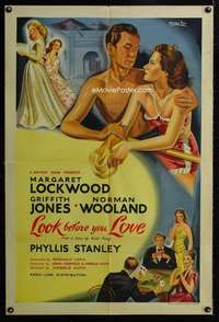 m025 LOOK BEFORE YOU LOVE English one-sheet movie poster '48 Henry Fox art!