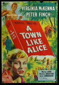 m037 TOWN LIKE ALICE English one-sheet movie poster '57 Virginia McKenna