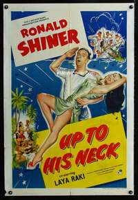m041 UP TO HIS NECK English one-sheet movie poster '54 Ronald Shiner