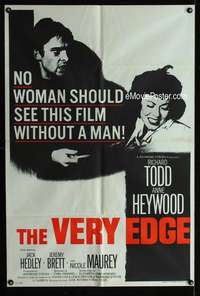 m043 VERY EDGE English one-sheet movie poster '62 Richard Todd, Heywood