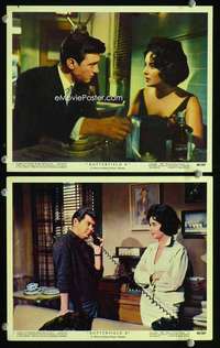 p435 BUTTERFIELD 8 2 Eng/US color vintage movie 8x10 stills '60 Liz Taylor