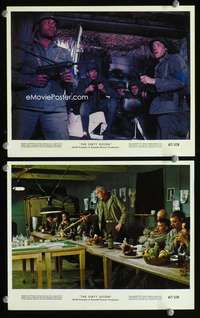p451 DIRTY DOZEN 2 color vintage movie 8x10 stills '67 Lee Marvin, Jim Brown