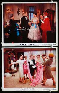 p468 FUNNY FACE 2 color vintage movie 8x10 stills '57 Audrey Hepburn, Astaire