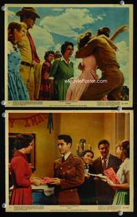 p469 GIANT 2 color vintage movie 8x10 stills '56 Liz Taylor, Sal Mineo