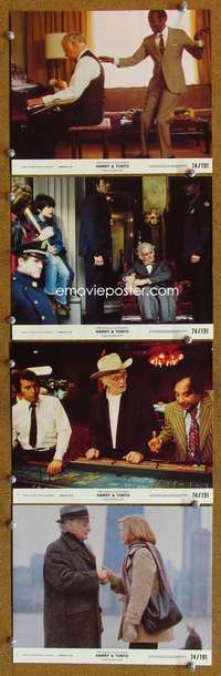 p310 HARRY & TONTO 4 color vintage movie 8x10 mini lobby cards '74 Art Carney