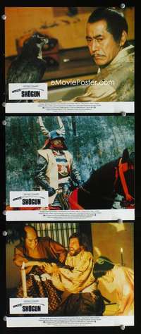 p404 SHOGUN 3 color vintage movie English Front of House lobby cards '80 Toshiro Mifune