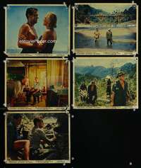 p245 BRIDGE ON THE RIVER KWAI 5 color vintage movie English Front of House lobby cards '58