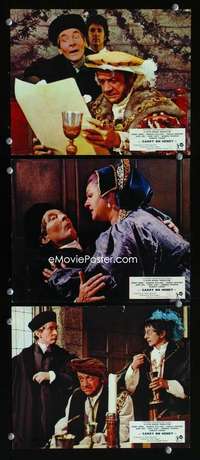 p362 CARRY ON HENRY VIII 3 color vintage movie English Front of House lobby cards '72