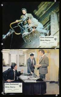 p452 DIRTY HARRY 2 color vintage movie English Front of House lobby cards '71 Eastwood