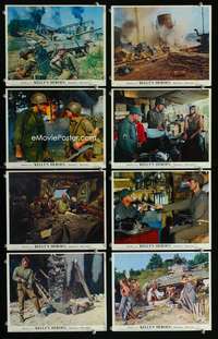p093 KELLY'S HEROES 8 color vintage movie English Front of House lobby cards '70 Eastwood