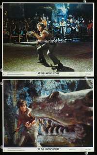p425 AT THE EARTH'S CORE 2 vintage movie color 8x10 mini lobby cards '76 AIP