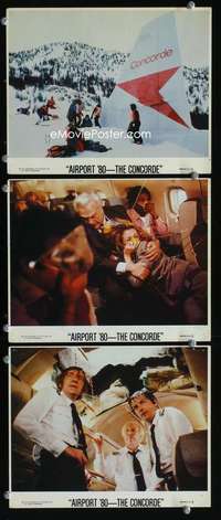 p367 CONCORDE: AIRPORT '79 3 vintage movie color 8x10 mini lobby cards '79