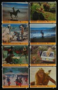 p138 SHEENA 8 vintage movie color 8x10 mini lobby cards '84 sexy Tanya Roberts