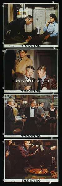 p350 STING 4 int'l vintage movie color 8x10 mini lobby cards '74 Newman, Redford