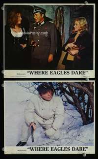 p556 WHERE EAGLES DARE 2 vintage movie color 8x10 mini lobby cards R75 Burton