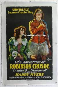 s008 ADVENTURES OF ROBINSON CRUSOE linen Chap 8 one-sheet movie poster '22