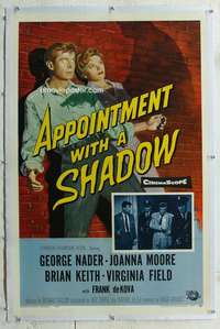 s035 APPOINTMENT WITH A SHADOW linen one-sheet movie poster '58 cool image!