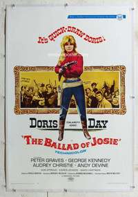 s043 BALLAD OF JOSIE linen one-sheet movie poster '68 Doris Day w/shotgun!