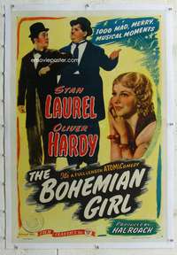 s064 BOHEMIAN GIRL linen one-sheet movie poster R47 Laurel & Hardy, Todd