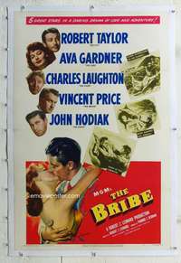 s069 BRIBE linen one-sheet movie poster '49 Robert Taylor, Ava Gardner