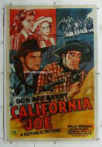 s077 CALIFORNIA JOE linen one-sheet movie poster '43 Red Barry, Twinkle Watts