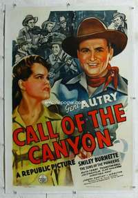 s078 CALL OF THE CANYON linen one-sheet movie poster '42 Gene Autry