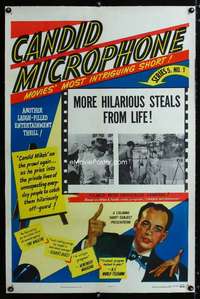 s080 CANDID MICROPHONE linen one-sheet movie poster '52 Allen Funt
