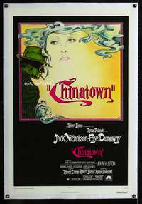 s087 CHINATOWN linen one-sheet movie poster '74 Jack Nicholson, Polanski