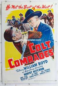 s090 COLT COMRADES linen one-sheet movie poster R40s Hopalong Cassidy!