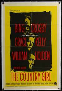 s094 COUNTRY GIRL linen one-sheet movie poster '54 Kelly, Crosby, Holden