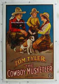 s095 COWBOY MUSKETEER linen one-sheet movie poster '25 Tom Tyler, Darro