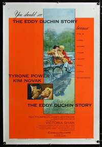 s118 EDDY DUCHIN STORY linen one-sheet movie poster '56 Tyrone Power, Novak