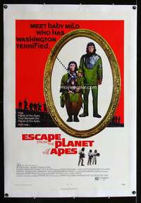 s120 ESCAPE FROM THE PLANET OF THE APES linen one-sheet movie poster '71