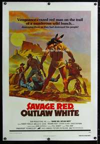 s158 GREAT GUNDOWN linen one-sheet movie poster '76 Savage Red, Outlaw White