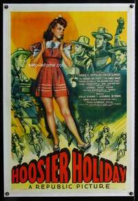 s183 HOOSIER HOLIDAY linen one-sheet movie poster '43 sexy Dale Evans image!