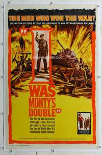 s186 I WAS MONTY'S DOUBLE linen one-sheet movie poster '59 John Mills