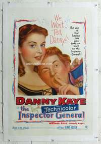 s191 INSPECTOR GENERAL linen one-sheet movie poster '50 Danny Kaye, Bates
