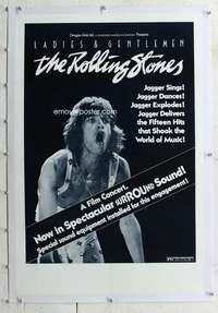 s209 LADIES & GENTLEMEN THE ROLLING STONES linen one-sheet movie poster '73