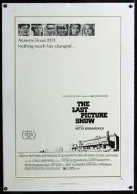 s216 LAST PICTURE SHOW linen one-sheet movie poster '71 Bogdanovich, Bridges