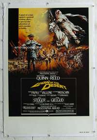 s221 LION OF THE DESERT linen one-sheet movie poster '80 Brian Bysouth art!