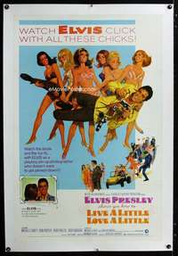 s223 LIVE A LITTLE, LOVE A LITTLE linen one-sheet movie poster '68 Elvis!