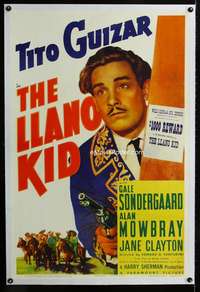 s224 LLANO KID linen one-sheet movie poster '39 Tito Guizar, O Henry story!