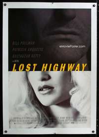 s230 LOST HIGHWAY linen one-sheet movie poster '97 David Lynch, Arquette