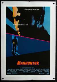 s237 MANHUNTER linen one-sheet movie poster '86 Hannibal Lector,Red Dragon