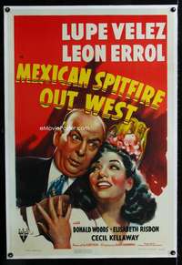 s242 MEXICAN SPITFIRE OUT WEST linen one-sheet movie poster '40 Velez