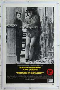 s245 MIDNIGHT COWBOY linen int'l one-sheet movie poster '69 Hoffman, Voight