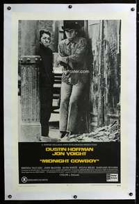s244 MIDNIGHT COWBOY linen one-sheet movie poster '69 Dustin Hoffman, Voight